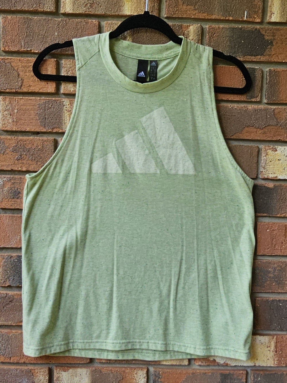 Adidas Light Green Racer Back Logo Tank